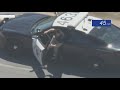 Police chase full video: Man jumps out of stolen police car during high-speed chase