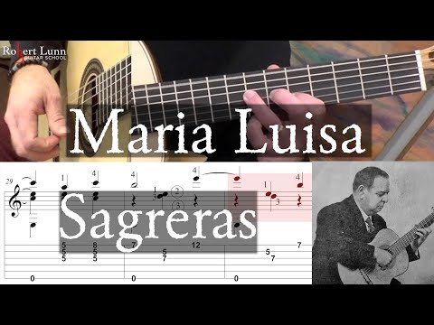 MARIA LUISA - Julio Sagreras - Full Tutorial with TAB - Fingerstyle Guitar