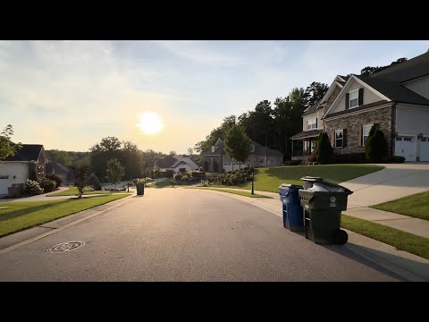 Sunset Drive Through American Neighborhoods and Suburbs | Driving Sounds for Sleep and Study