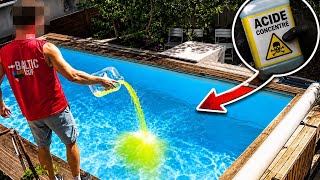 IL VERSE DE L'ACIDE DANS LA PISCINE DE SON VOISON PENDANT SON ABSENCE ! ( CAM OFF ) 