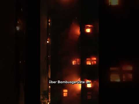 INFERNO IN HONGKONG: Feuer frisst sich über Bambusgerüste – 13 Tote, viele Verletzte #shorts