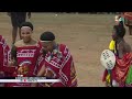 Interim Indvuna yeMbali Bongiwe Hlatshwayo doing kugiya during the Shiselweni Umhlanga 2023.
