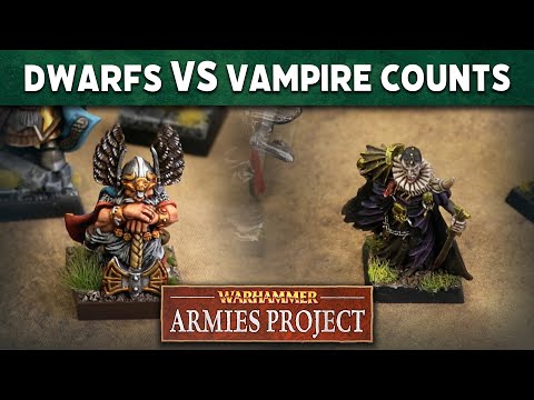 Dwarfs vs Vampire Counts Warhammer Armies Project Battle LIVE Battle Report Reupload
