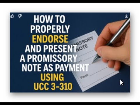 How to Properly Endorse and Present a Promissory Note as Payment Using UCC 3-310