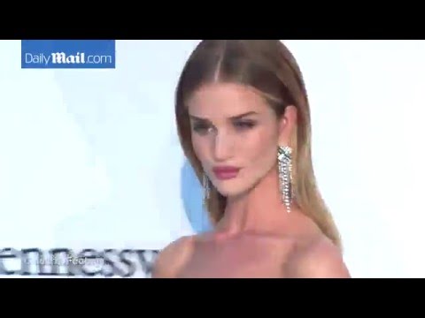 Rosie Huntington Whitley stuns at amfAR's AIDS Gala red carpet