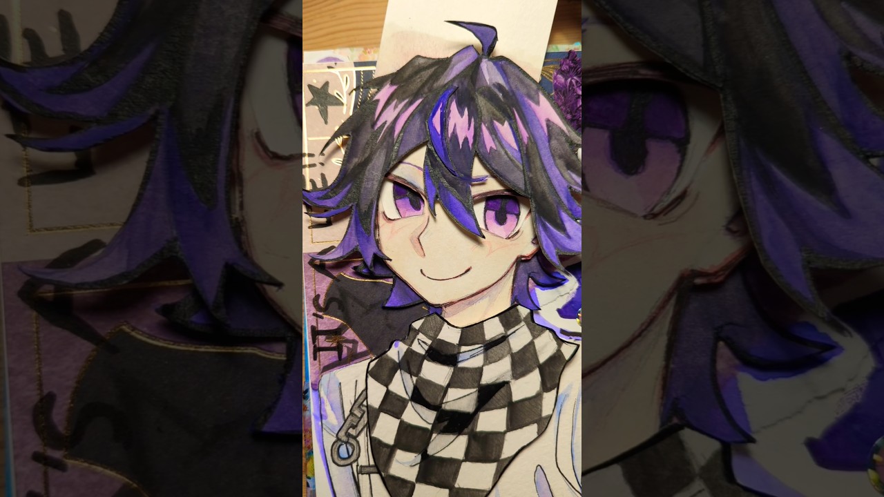 WHOOHOO!! #kokichiouma #danganronpa #sketchbook #kokichi #watercolor #art #chunkysketchbook #drawing