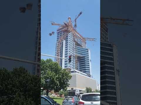 crane tower falls ! #shorts