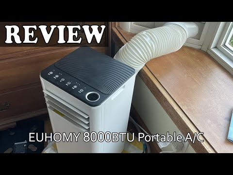 EUHOMY 8000 Btu Portable Air Conditioners, 3 in 1 Portable AC with Cool, Dry, Fan Modes, Quiet Air Conditioners with 24H Timer & Sleep Modes, with Remote, for Bedroom, Apartments up to 350 Sq.Ft video review thumbnail