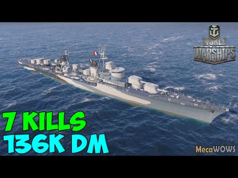 World of WarShips | Kléber | 7 KILLS | 136K Damage - Replay Gameplay 4K 60 fps