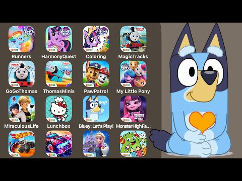 My Little Pony Rainbow Runners,Thomas & Friends Magic Tracks,PAW Patrol Rescue World,Bluey (Budge)