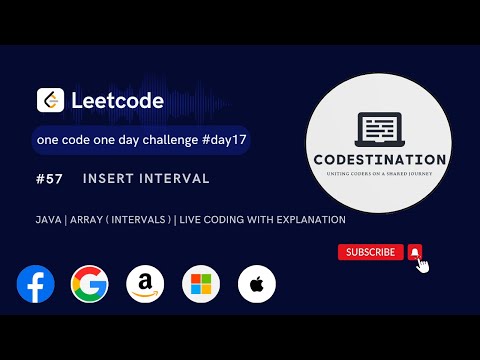 Leetcode 57 Insert Interval Java Array Intervals Live Coding With Explanation