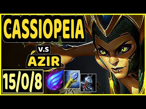 EVROT (CASSIOPEIA) vs AZIR - 15/0/8 KDA MID CHALLENGER GAMEPLAY - BR