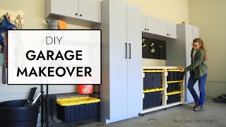 EASY DIY GARAGE CABINETS & Tote Storage Workbench