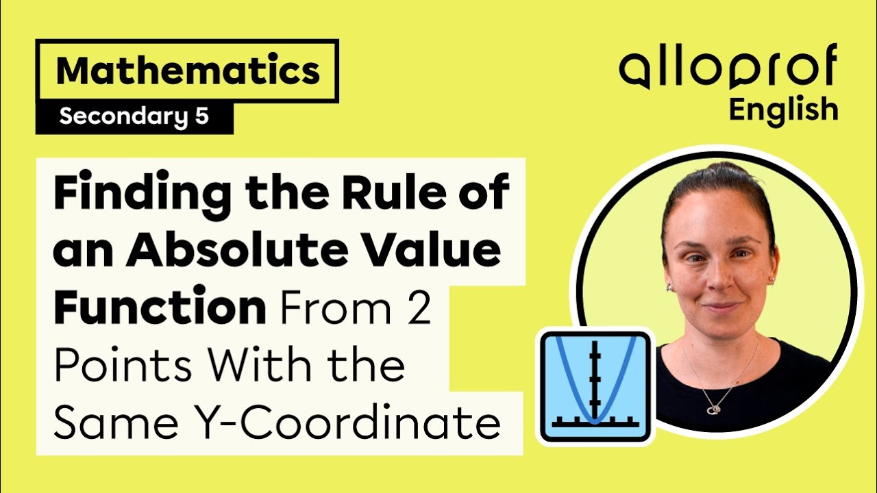 Finding the Rule of an Absolute Value Function From 2 Points With the Same Y-Coordinate