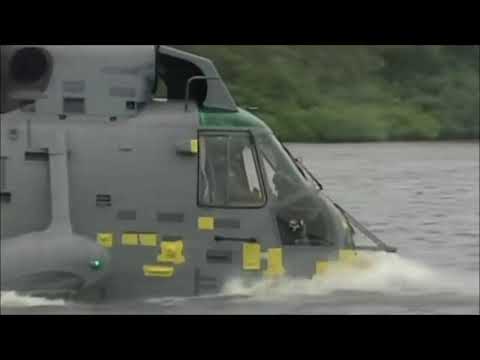 Canadian CH-124 Sea King water landing demonstration with Prince William