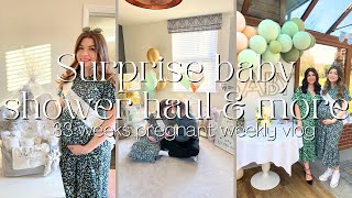 Surprise baby shower & baby shower haul, installing baby's car seat & more | 33 weeks pregnant vlog