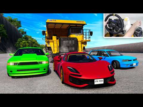 CARS vs CRAZY DOWNHILL! - BeamNG