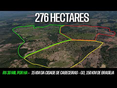 Oportunidade Única: Fazenda 276 Ha, 15 km de Cabeceiras–GO, 160 de Brasília. R$30 mil por ha