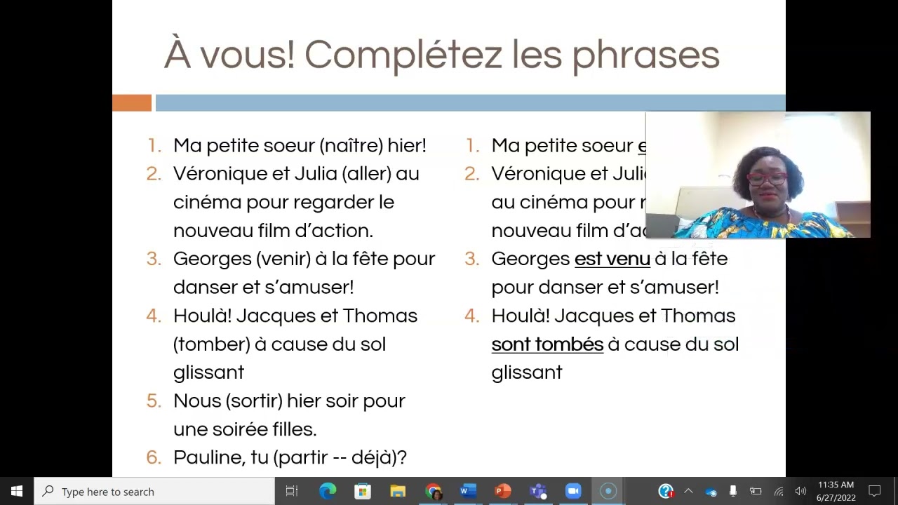passé composé with être