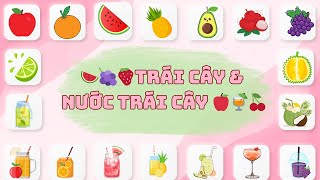 Dạy Bé Học Tiếng Anh: Trái Cây & Nước Trái Cây 🍎🍹 | Fruit & Juice Names in English | Oh Vui Kids