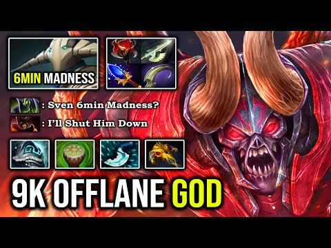 BRUTAL 9K GOD Offlane Doom Imba Flaming DPS Even 6Min Madness Sven Can't Do Anything DotA 2