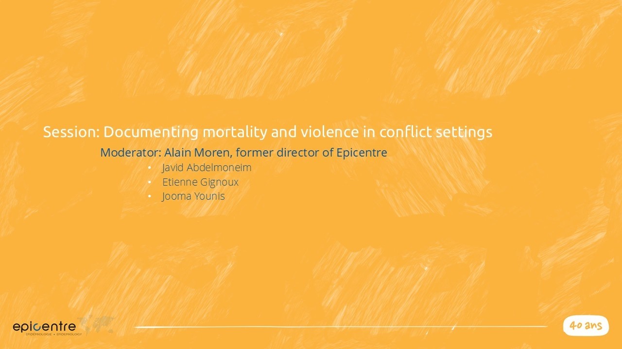 Session | Documenting mortality and violence in conflict settings