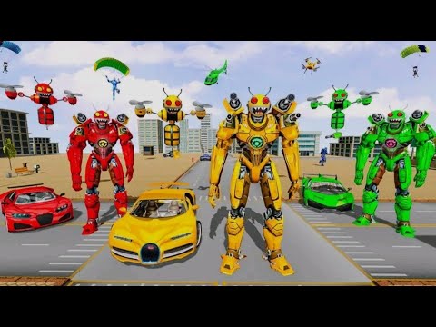 Bee Robot Car Transformation Game: Robot Car Games