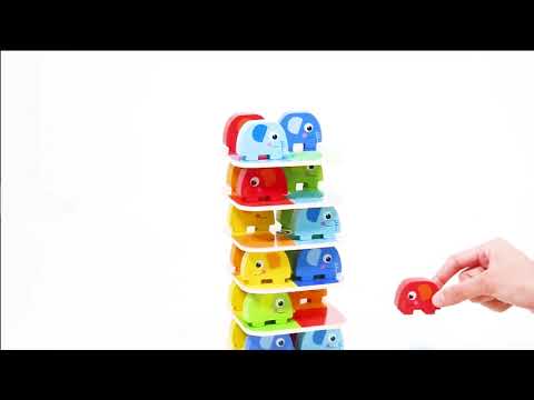 Jeu d'équilibre et d'empilement en bois, Éléphant Tooky Toys - Image 4