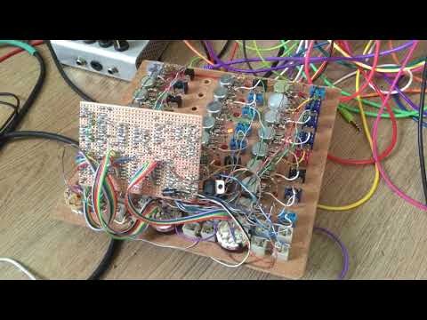 DIY stripboard modular synth 3 x 8 step sequencer w/ CV hold
