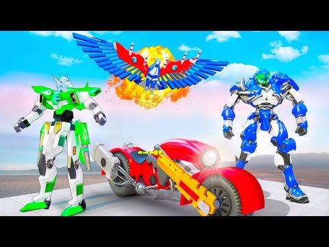 Flying Police Eagle Bike Robot Hero Transform Android Gameplay