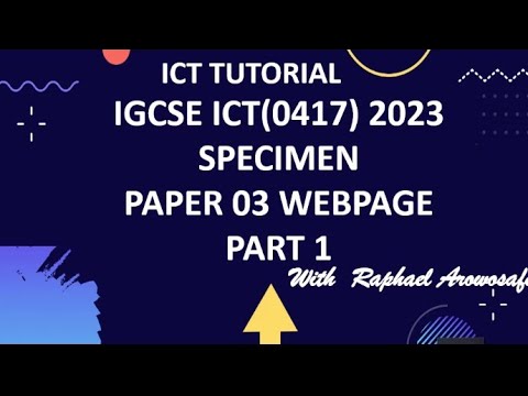 ICT IGCSE 2023 SPECIMEN PAPER 03 WEBPAGE PART 1