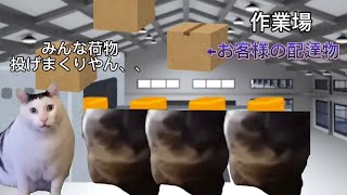 物流仕分け派遣バイトの日常　#catmemes #猫マニ #猫ミーム #catmeme