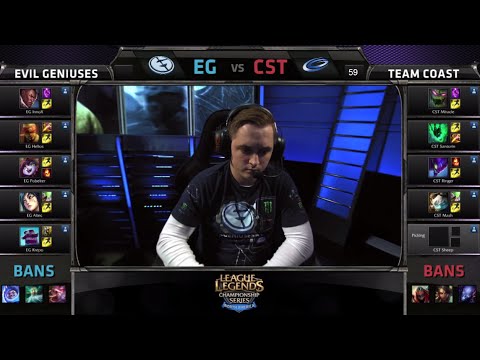Evil Geniuses vs Coast | Game 1 Season 5 NA LCS Spring Promotion/Relegation | EG vs CST G1