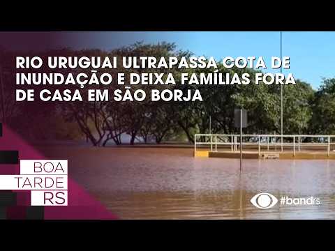 Rio Uruguai ultrapassa cota de inundação e deixa famílias fora de casa em São Borja