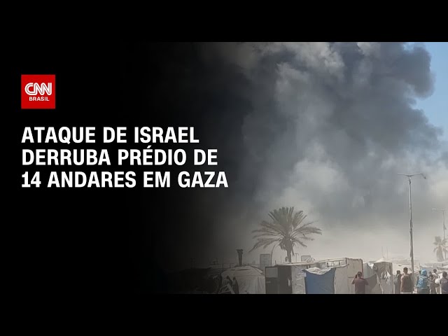 Ataque israelense derruba prédio de 14 andares na Cidade de Gaza | CNN 360º