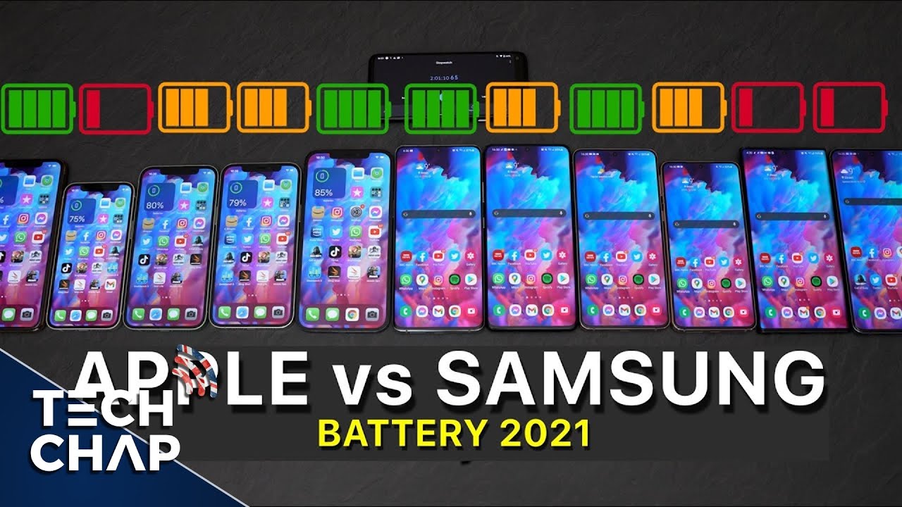 Galaxy S21 vs S21+ vs S21 Ultra vs iPhone 12 vs Pro vs Pro Max - BATTERY Test! | The Tech Chap