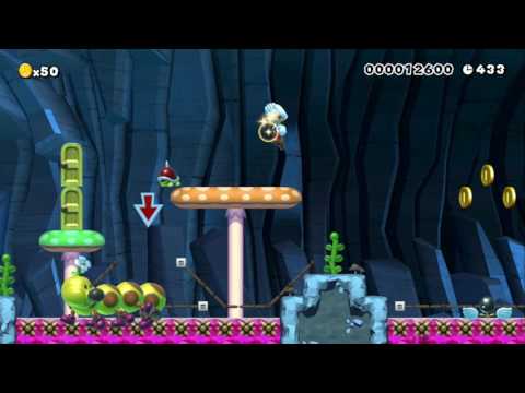 W5-2　毒沼のハナチャンライド　Wiggler ride by ケイノスケ - SUPER MARIO MAKER - NO COMMENTARY 1AT