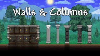 TERRARIA BUILDING HOUSE TIPS - Wood walls and Brick walls combinations & Beams and Columns