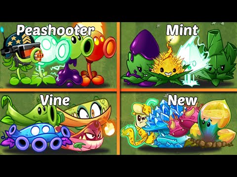 Random 5 Team PEA_MINT_VINE_NEW - Who's Best Team? - PvZ 2 Team Plants Battlez