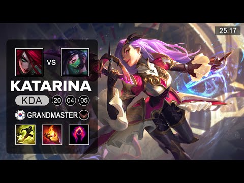 Katarina vs Akali Mid - KR Grandmaster - Patch 25.17 Season 15