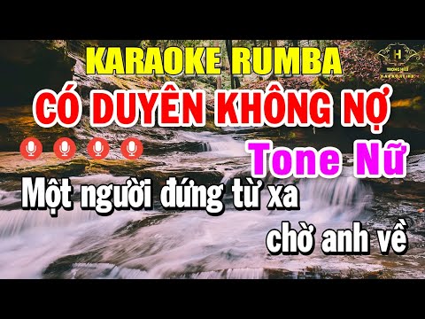 Có Duyên Không Nợ Karaoke Tone Nữ ( A#m ) Rumba Nhạc Sống | Trọng Hiếu