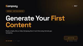 How to Generate Your First AI Content in Kompozy (From Any Topic, Link or Idea) | Tutorial 3 of 5