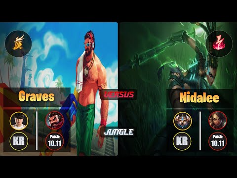 Clid GRAVES (Jungle) [Fleet Footwork] VS NIDALEE - Challenger KR Patch 10.11