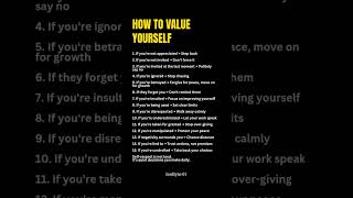 How to Value Yourself: 15 Rules for Self-Respect 🛡️ #SelfWorth #SelfRespect #Truths