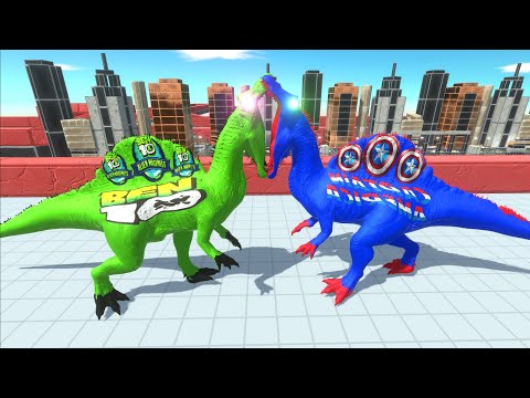 BEN 10 SPINOSAURUS CITY DEATH RUN - Animal Revolt Battle Simulator