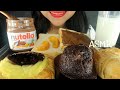 ASMR NUTELLA CROISSANT BREAD MUFFIN EATINGSOUNDS NO TALKING HUNGRY ANNE ASMR