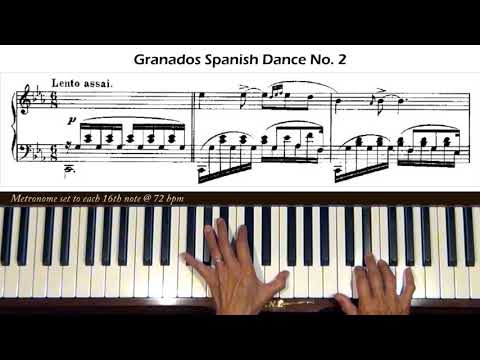 Granados Spanish Dance No. 2 in C minor "Oriental" Piano Tutorial