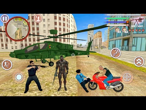 Black Panther Rope Hero: Vice Town City Crime Simulator  - Fun at Downtown - Android Gameplay