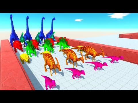 COLORED HERBIVORE DINOSAURS CHAMPIONSHIP - Animal Revolt Battle Simulator