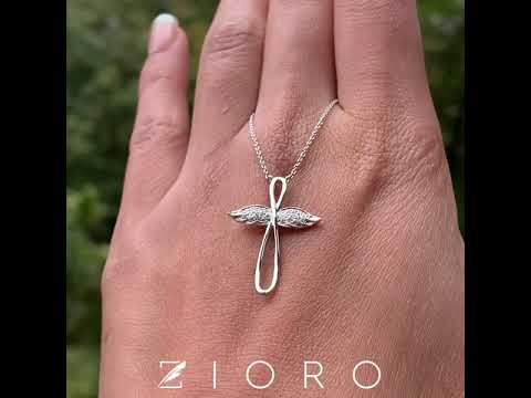 1/10 cttw 14K Gold Diamond Cross Pendant.  GH - I1/I2 (0.10 cttw) ZCR272455NW